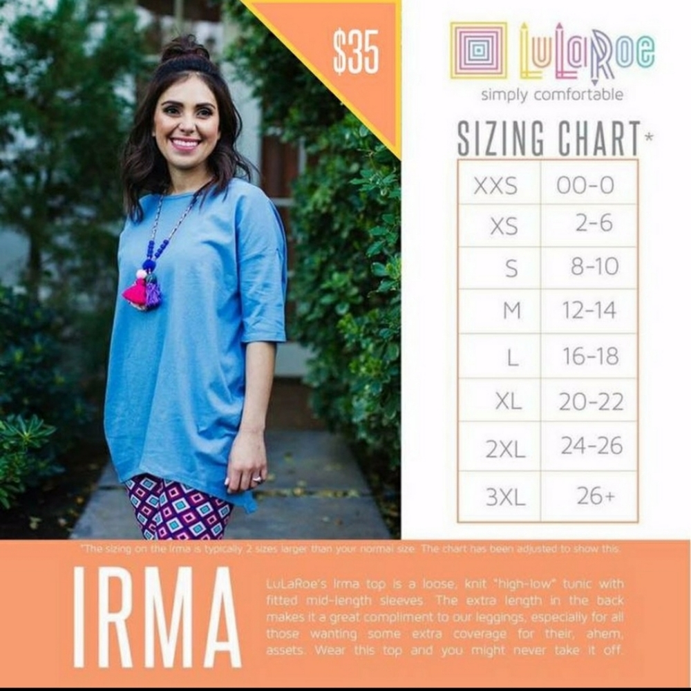 Lularoe Irma size xs long top - Picture 3 of 3